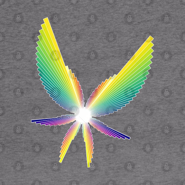 Rainbow Angel Seraphim | Flying Six Wing Bar Chart White by aRtVerse